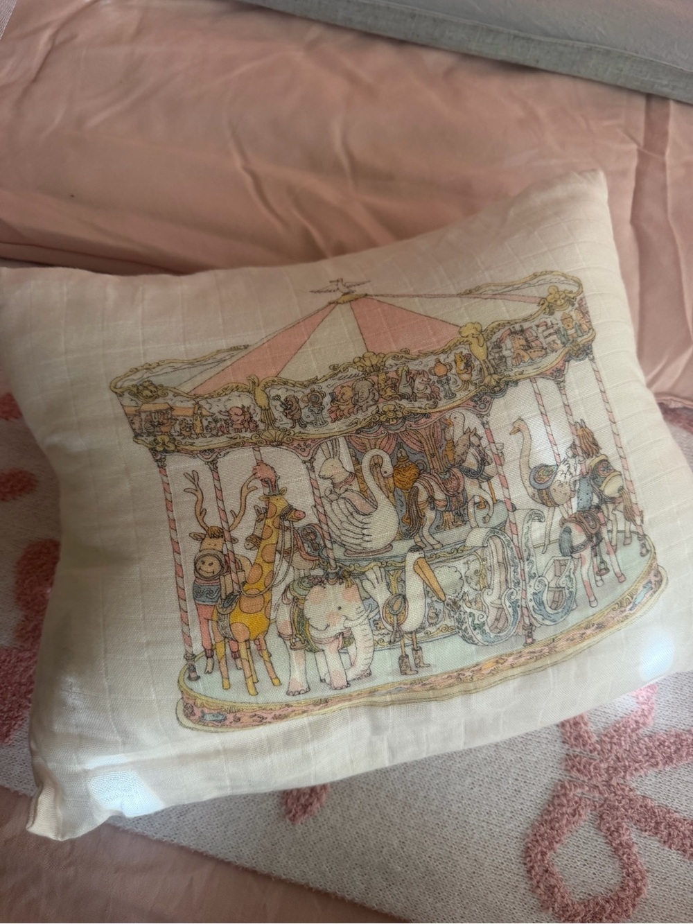Atelier choux  Carousel Animal Pillow - Pastel Illustration